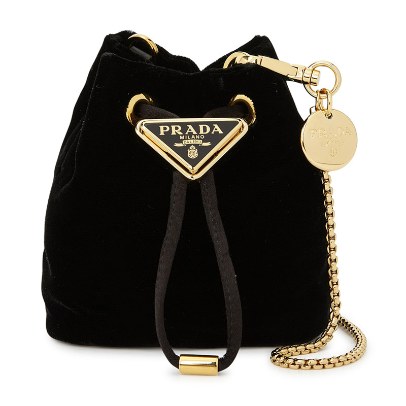 PRADA 天鵝絨手拿包 女士鏈條單肩包 1NR016 2C7P F0002-1