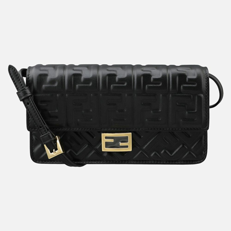 FENDI 法棍形鏈條錢包單肩包 黑色 8M0498 AAJD F0KUR-0