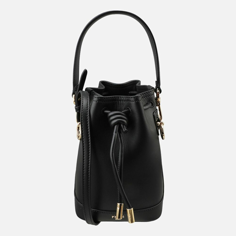 FENDI Montrezzo 黑色皮革水桶包 8BS109 AYJ1 F0KUR-0