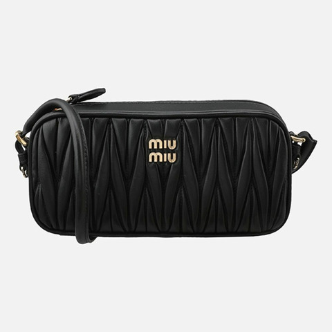 MIU MIU MATERASSE Napa Pouch 單肩包 黑色 5NE024 AFPP F0002