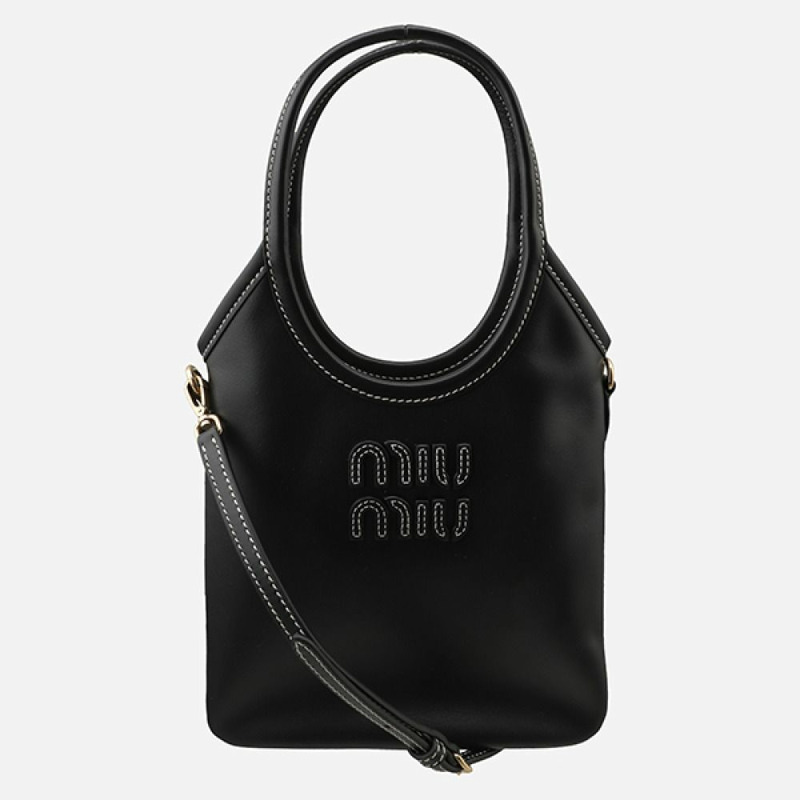 MIU MIU 5F Ivy 皮革迷你手提包 黑色 5BA281 2CRW F0002-0