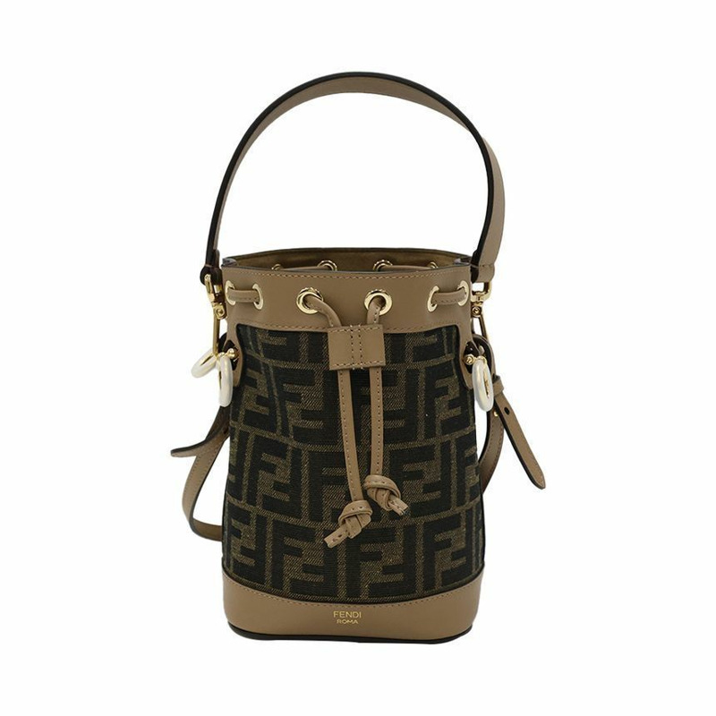 FENDI Montrezzo FF 水桶肩背包 棕色 8BS093 ALP3 F1AOE-0