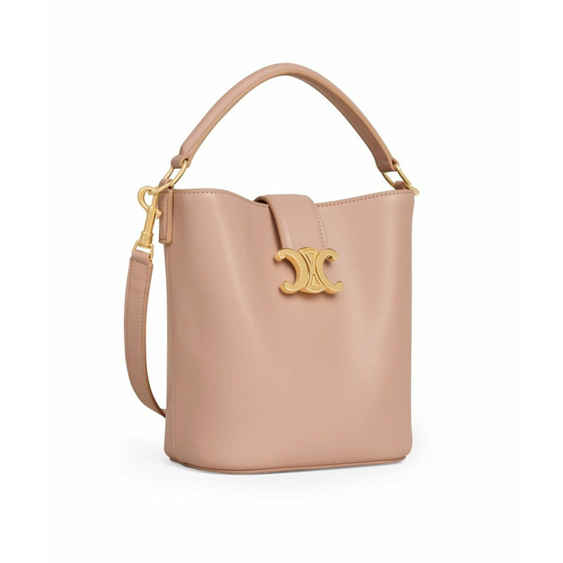 CELINE Louise 小號水桶包，光滑小牛皮，柔桃色，119173FX9 03PH-1
