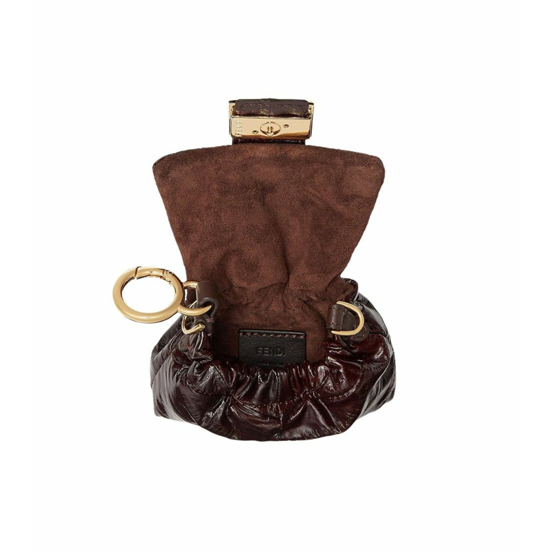 FENDI Fine Leather Mama Baguette Nano Bag Brown 7AS420AV5BF18H6-3