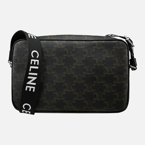 CELINE Triope帆布斜背包 黑色 197202DND 38OS
