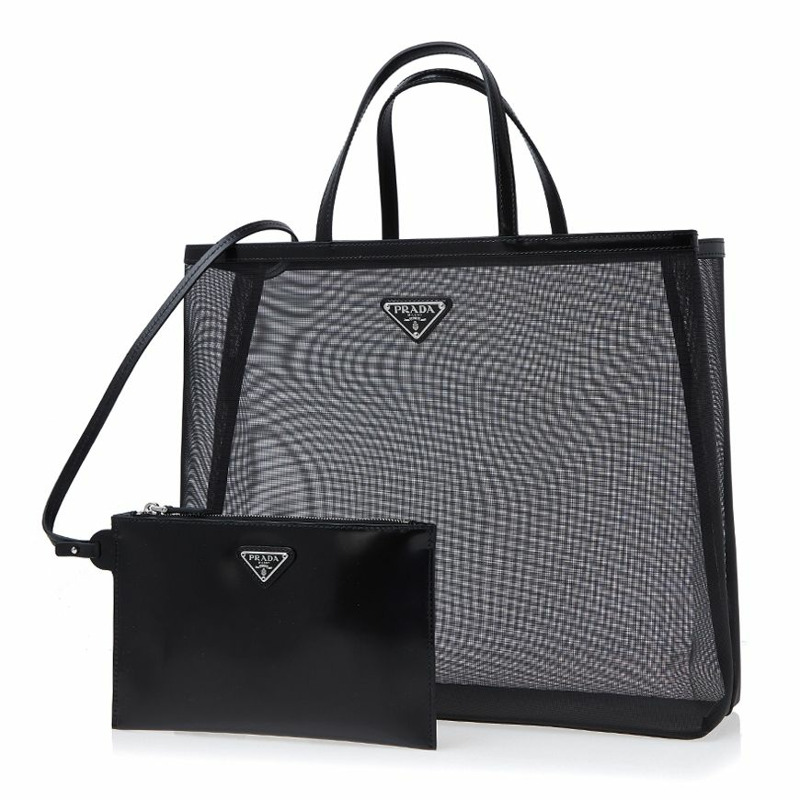 PRADA 女士波點網眼手提包 1BG416 2DZ8 F0002 (OOO)-1