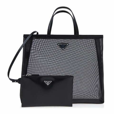 PRADA 女士波點網眼手提包 1BG416 2DZ8 F0002 (OOO)