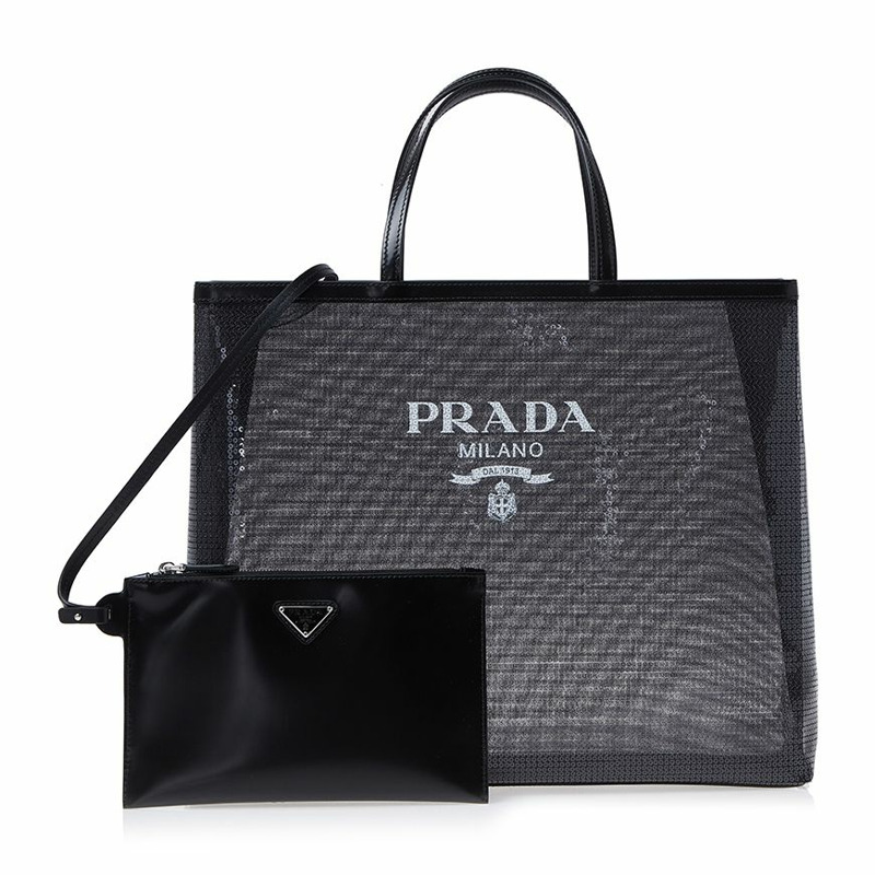 PRADA 女士亮片網眼手提包 1BG416 2D0A F0002 (OOO)-0