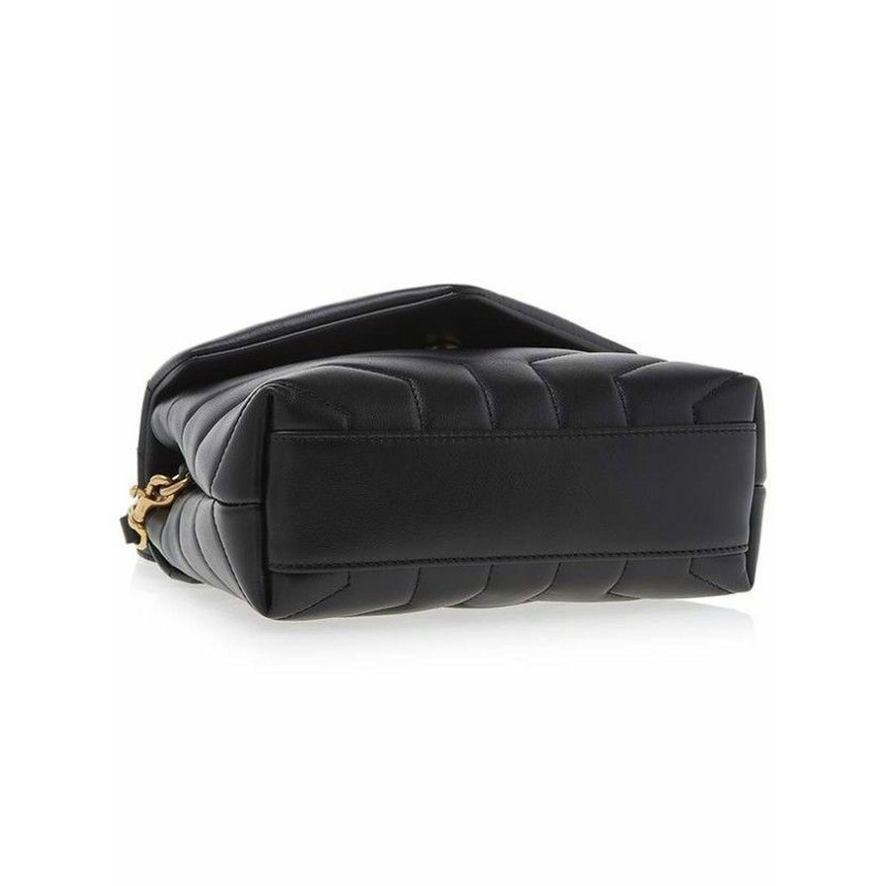 SAINT LAURENT Toy Lulu 迷你斜背包 黑色金色 678401 DV707-4