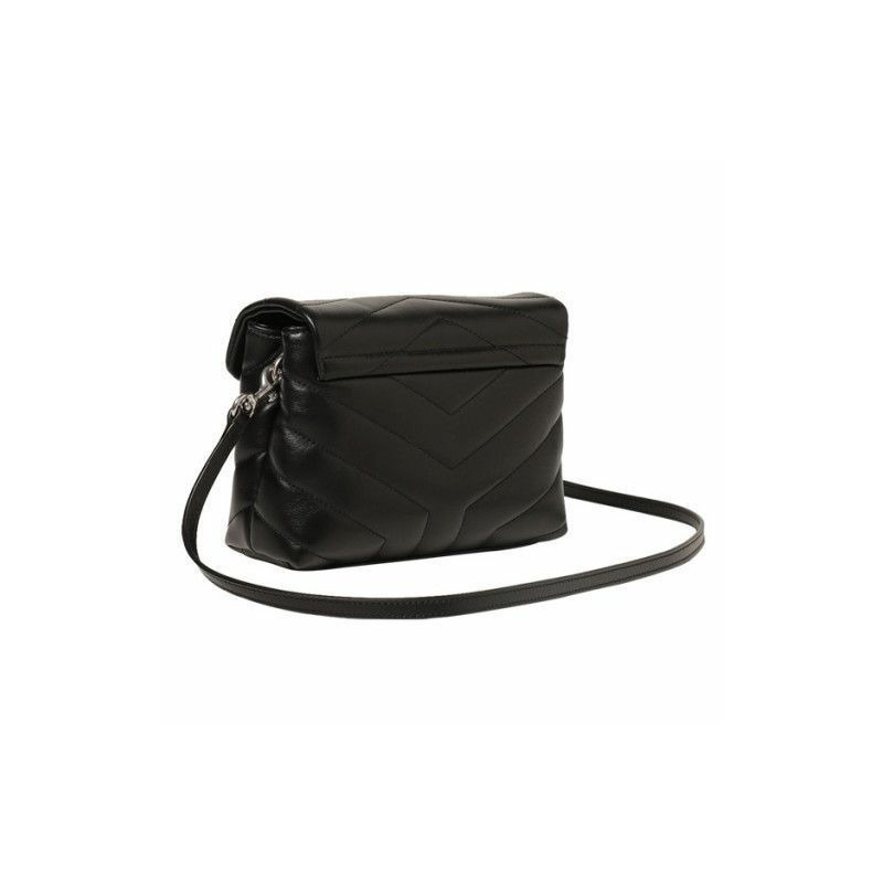 SAINT LAURENT Toy Lulu 迷你斜背包 黑色 銀色 678401 DV706-3