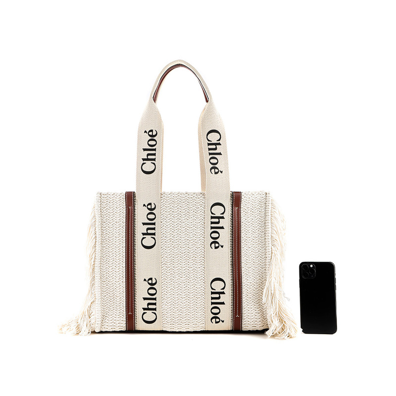 CHLOE 女士 Woody 手提包 (C22SS383 G43)-17