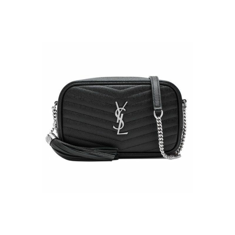 SAINT LAURENT Monogram 銀色迷你相機包 612579 1GF02-1