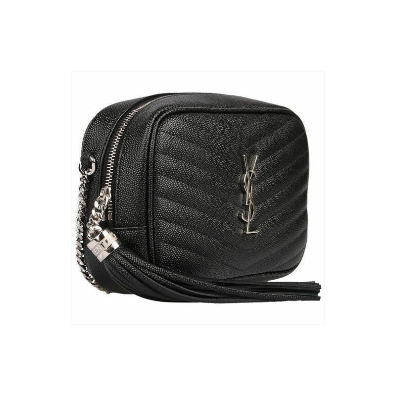 SAINT LAURENT Monogram 銀色迷你相機包 612579 1GF02-3