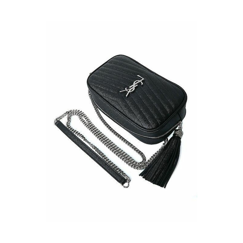 SAINT LAURENT Monogram 銀色迷你相機包 612579 1GF02-7