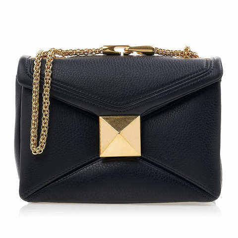 VALENTINO 女士單鉚釘皮革鏈斜背包 1W2B0K21 ILK 0NO