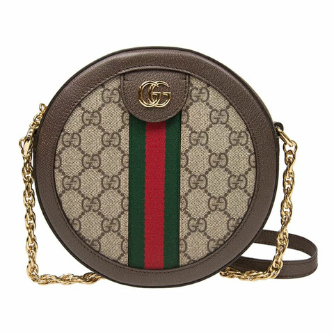 GUCCI Ophidia GG 迷你圓形鏈條包 米色 550618 96I3B