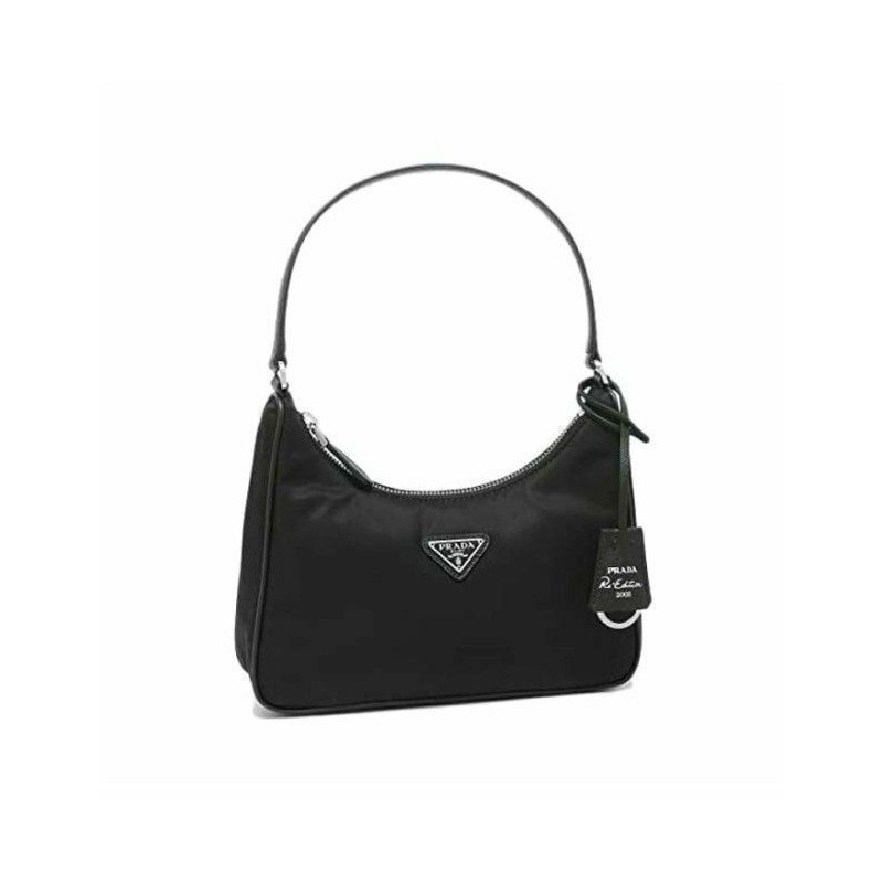 PRADA 黑色尼龍 Saffiano 肩背包-4