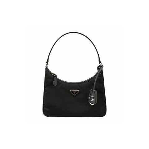 PRADA 黑色尼龍 Saffiano 肩背包