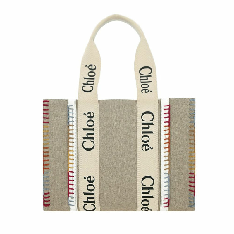 CHLOE Woody 中型手提包 白色 CHC22AS383H74 101-0