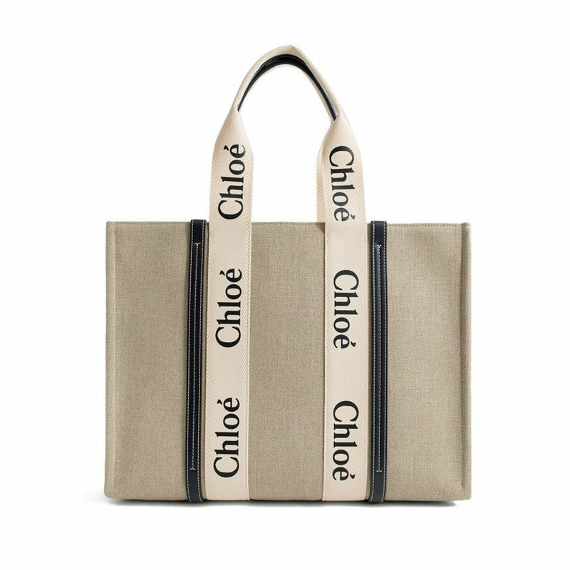 CHLOE Woody 大手提包 米色/藍色 CHC22AS382I26 91J-0