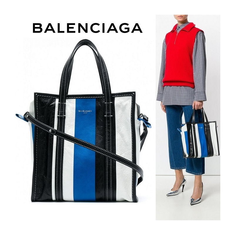 BALENCIAGA Bazar 條紋包 443096 DE9BN-8