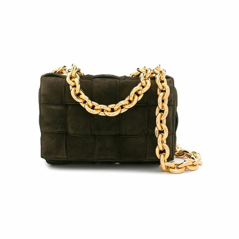 BOTTEGA VENETA 20FW 鏈條卡帶單肩包 棕色 631421 V04N0 2132