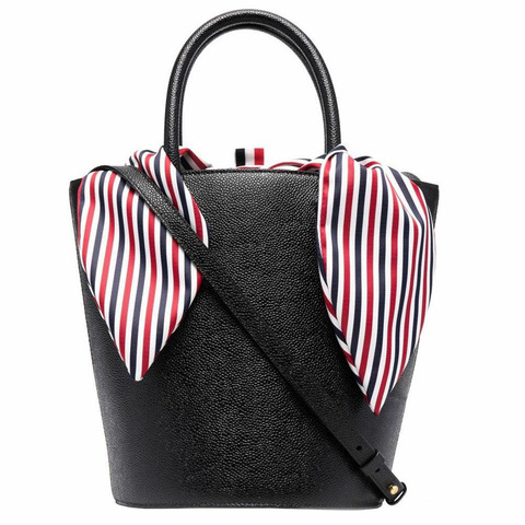 THOM BROWNE 23SS RWB 條紋水桶包 黑色 FAP383A 00198 001