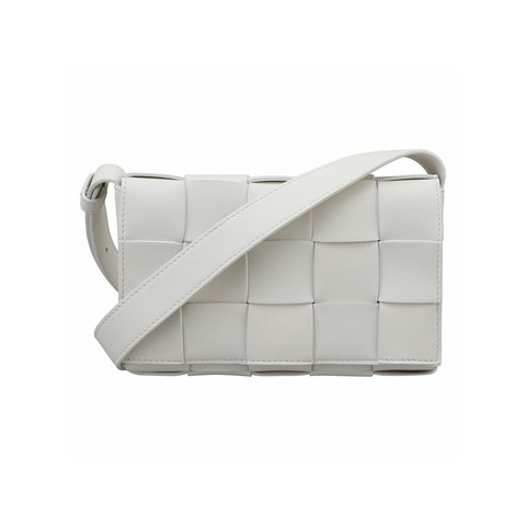 BOTTEGA VENETA 23SS 卡帶包 羊皮單肩包 白色 730848 VMAY1