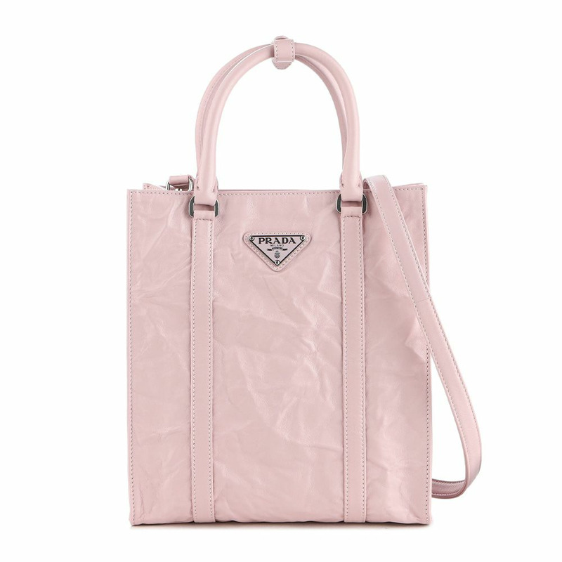PRADA 褶皺肩包(1BG458 UVL)-0