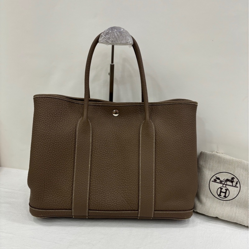 Hermes 愛馬仕 garden party36 花園36大象灰銀扣 X刻-0