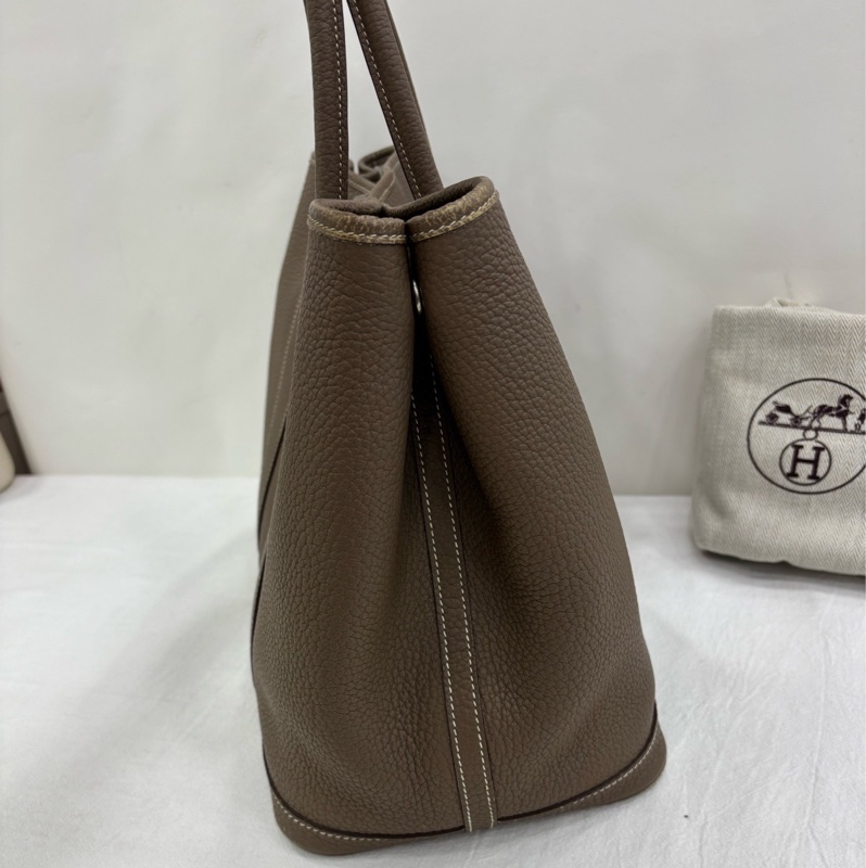 Hermes 愛馬仕 garden party36 花園36大象灰銀扣 X刻-3