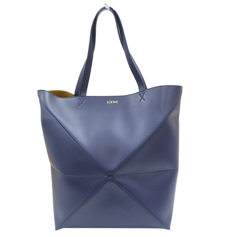 深藍色 牛皮 Blue Puzzle Fold超大型 肩背包【LOEWE 羅威】