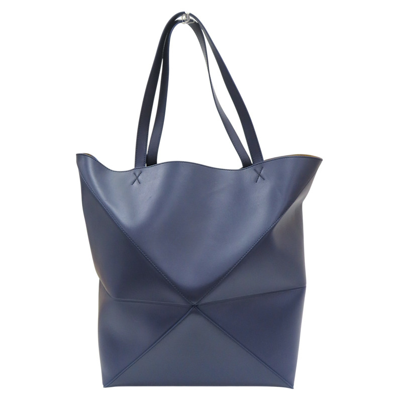 深藍色 牛皮 Blue Puzzle Fold超大型 肩背包【LOEWE 羅威】-1