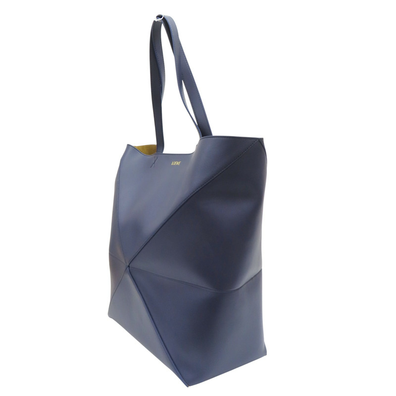 深藍色 牛皮 Blue Puzzle Fold超大型 肩背包【LOEWE 羅威】-2