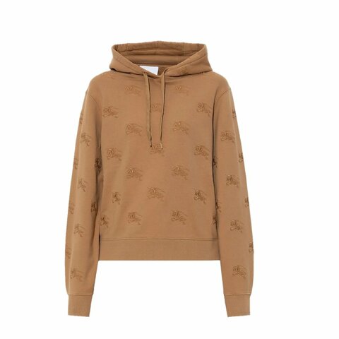Burberry Embroidered EKD Cotton Hoodie for Women in Camel - 8072091-Camel ( Size: S / M / L )