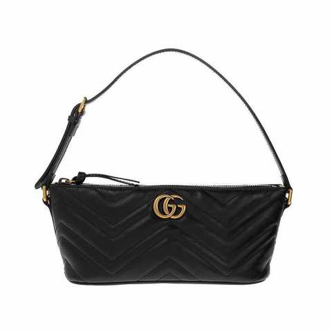 GUCCI GG Marmont 馬特拉塞凸紋單肩包 黑色 739166 AABZB 1000
