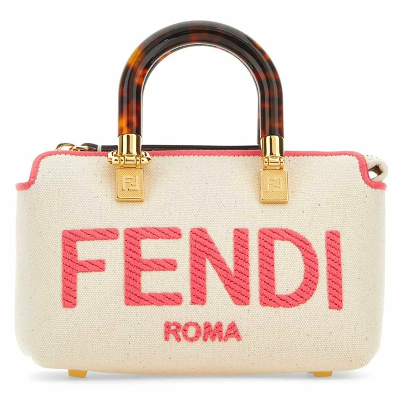 FENDI By the Way 迷你波士頓包 象牙粉紅 8BS067 ANVG-0