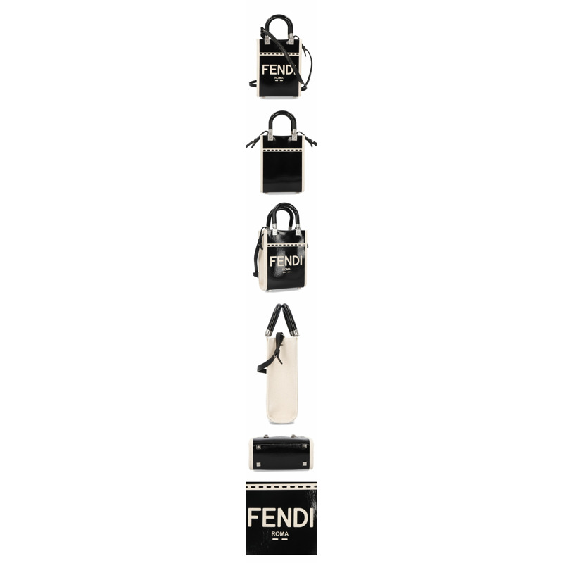 FENDI 23FW Sunshine Logo 迷你斜背包 黑色 8BS051 ANT7-1