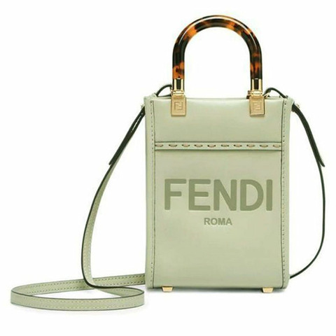 FENDI 23FW Sunshine Logo 迷你斜背包 綠茶色 8BS051 ABVL