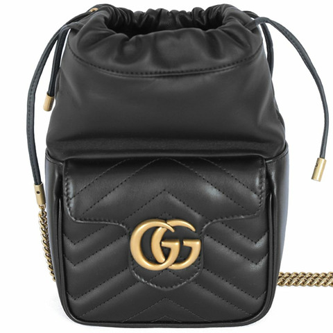 GUCCI GG Marmont 迷你鏈條包 黑色 746433 AAB7C 1000