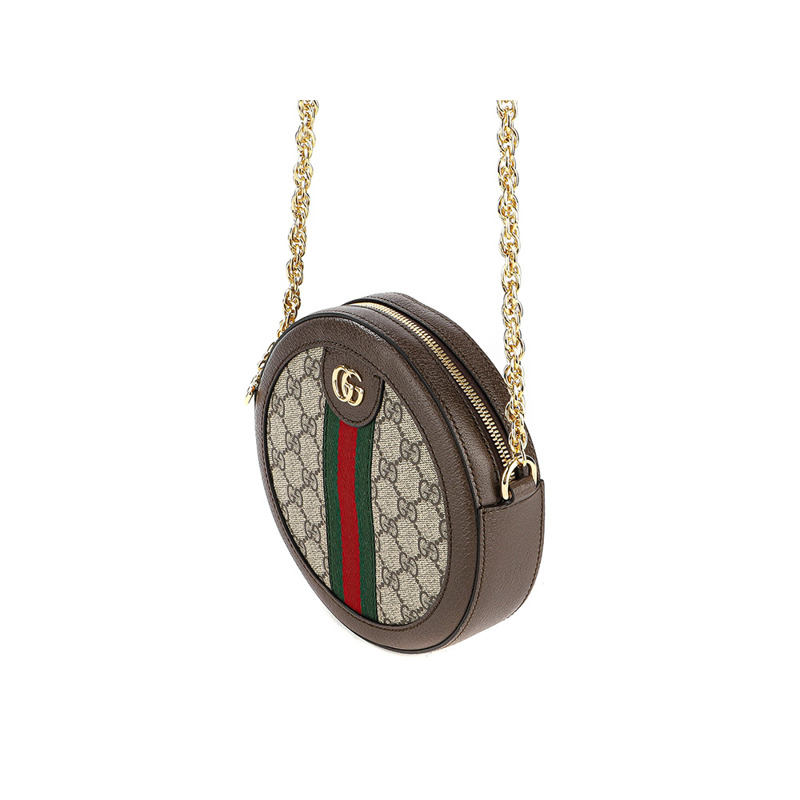 GUCCI Ophidia 迷你 GG 圓形斜背包 (A_550618 96I3B )-5