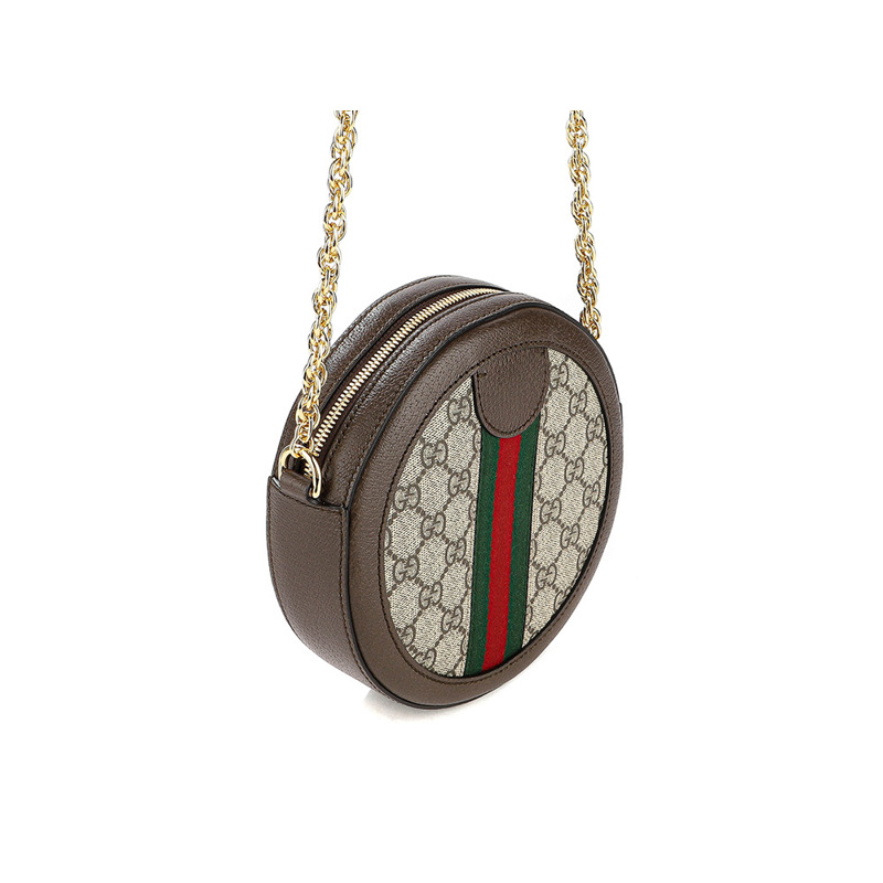 GUCCI Ophidia 迷你 GG 圓形斜背包 (A_550618 96I3B )-6