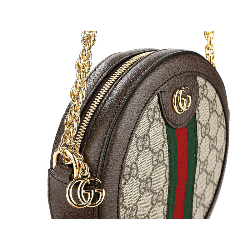 GUCCI Ophidia 迷你 GG 圓形斜背包 (A_550618 96I3B )-10