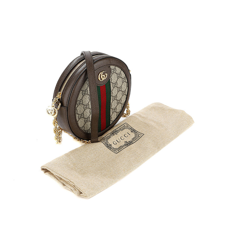 GUCCI Ophidia 迷你 GG 圓形斜背包 (A_550618 96I3B )-16