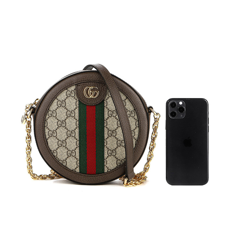 GUCCI Ophidia 迷你 GG 圓形斜背包 (A_550618 96I3B )-17