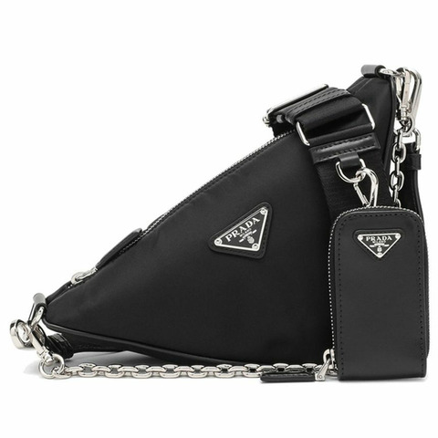 PRADA Logo 三角形單肩/斜背包 1BH190 RDLN F0002