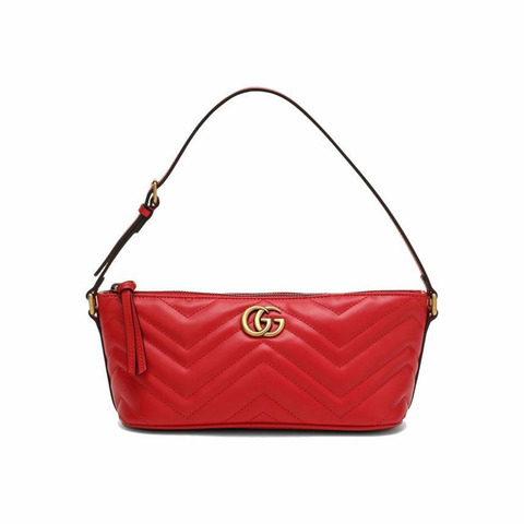 GUCCI GG Marmont 馬特拉塞凸紋單肩包 紅色 739166 AABZB 6832