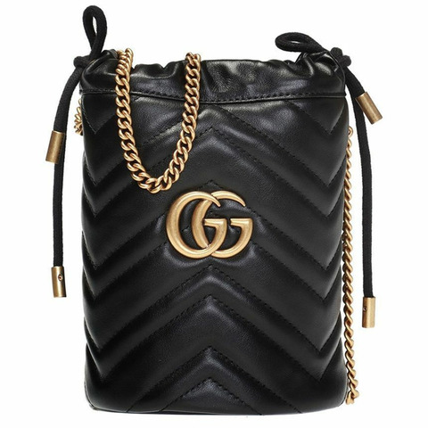 GUCCI GG Marmont 迷你水桶包 黑色 575163 DTDRT 1000