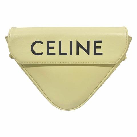 CELINE 三角形斜背包 淺黃色 195903 DCS