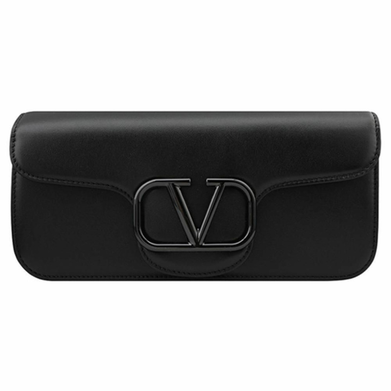 VALENTINO V Logo 皮革斜背包 黑色 3Y2B0B54 VTQ-0